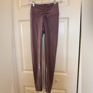 Pink active wear High-Waist Leggings in Dusty Mauve